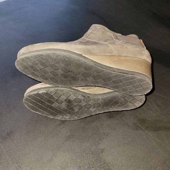 Earthies Beaumont Grey Suede Leather Booties 7 - Picture 7 of 12